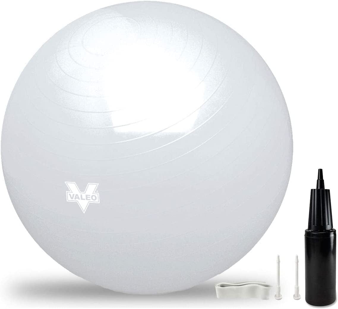 Valeo Exercise Body Ball - Professional Grade Anti-Burst Fitness, Balance Ball for Pilates, Yoga, Stability Workout & Training Physical Therapy