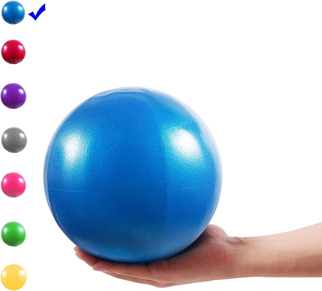 Vaupan Mini Exercise Ball, 9 Inch Small Gym Ball with Inflatable Straw for Yoga, Pilates, Stability, Barre, Physical Therapy, Stretching and Core Training, Improves Balance, Strength