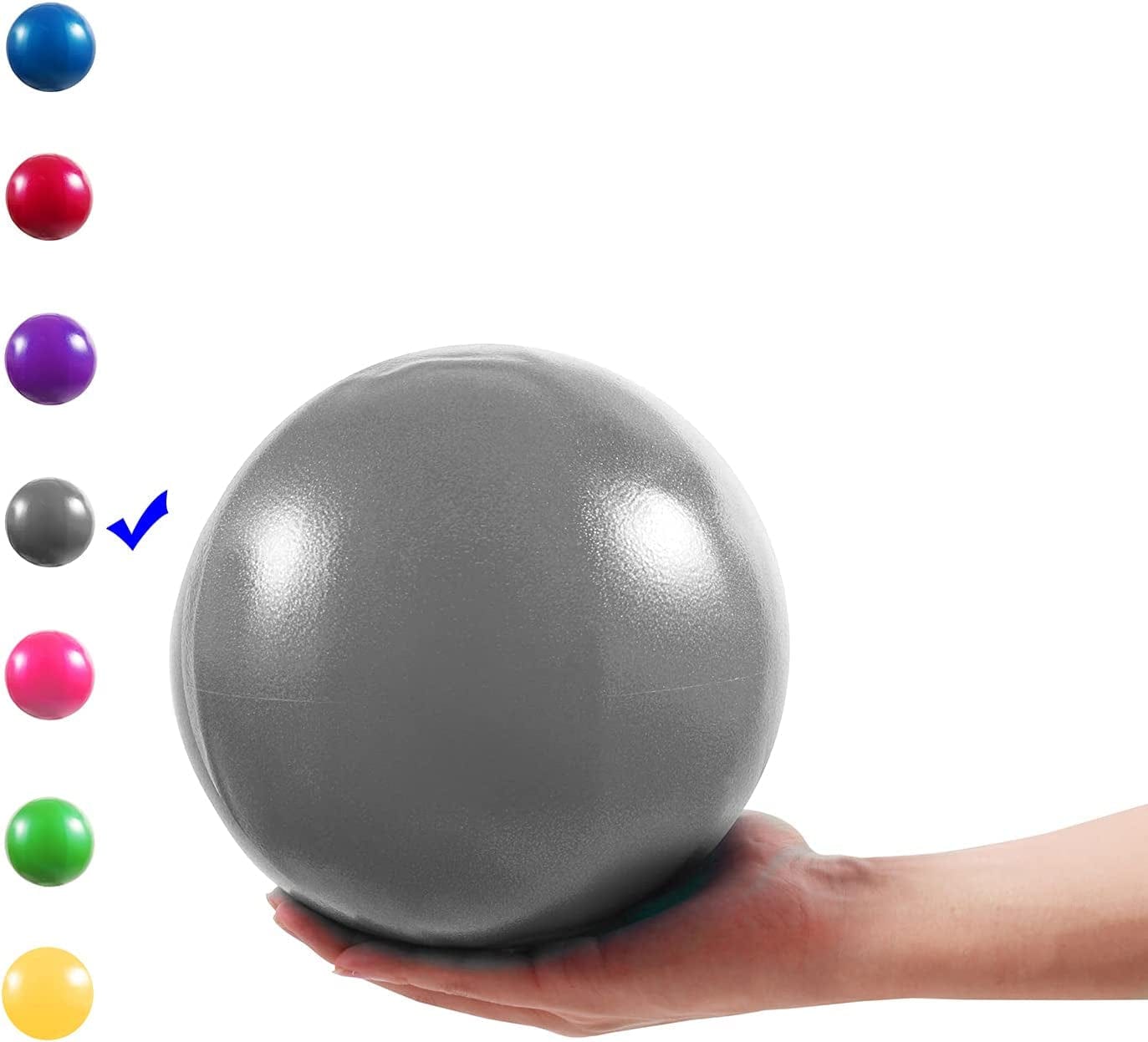 Vaupan Mini Exercise Ball, 9 Inch Small Gym Ball with Inflatable Straw for Yoga, Pilates, Stability, Barre, Physical Therapy, Stretching and Core Training, Improves Balance, Strength