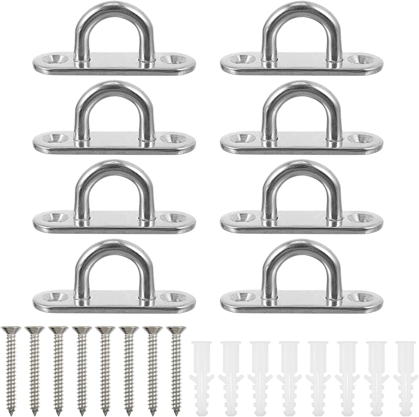 VILLCASE 16 Pcs Marine Hooks Staple Trainer Stainless Hammock Steel Air Bracket Silver Suspension Gym Ceiling Hook for Swing Home Wall Plates Fixed Hardware Strap Anchor Mount