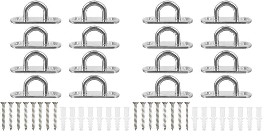 VILLCASE 16 Pcs Marine Hooks Staple Trainer Stainless Hammock Steel Air Bracket Silver Suspension Gym Ceiling Hook for Swing Home Wall Plates Fixed Hardware Strap Anchor Mount