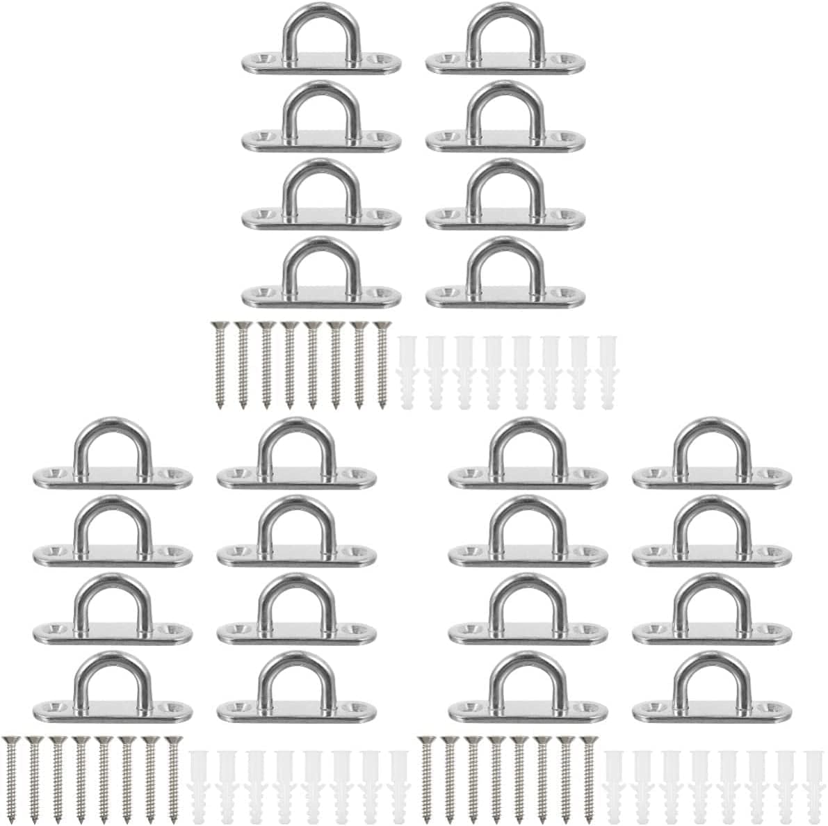 VILLCASE 16 Pcs Marine Hooks Staple Trainer Stainless Hammock Steel Air Bracket Silver Suspension Gym Ceiling Hook for Swing Home Wall Plates Fixed Hardware Strap Anchor Mount