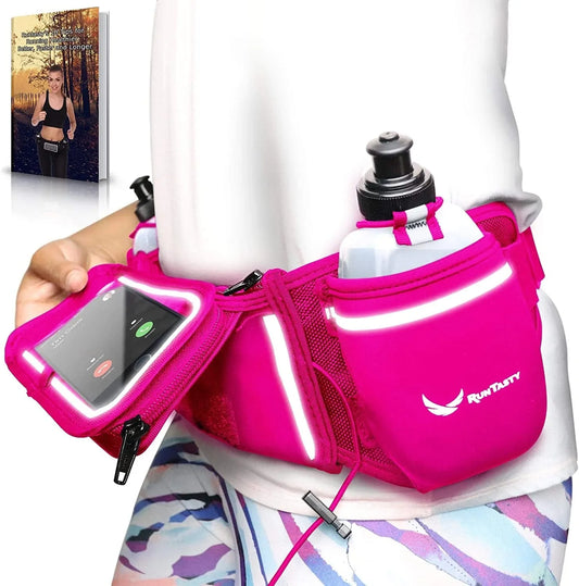 [Voted No.1 Hydration Belt] Winners' Running Fuel Belt - Includes Accessories: 2 BPA Free Water Bottles & Runners Ebook - Fits Any Iphone - W/Touchscreen Cover - No Bounce Fit and More!