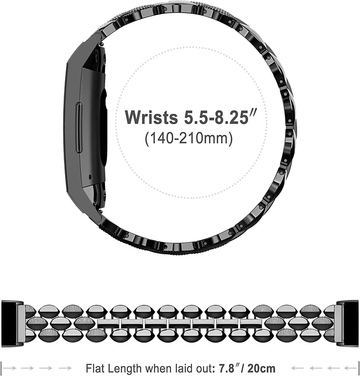 Wearlizer Compatible with Fitbit Charge 3 / Fitbit Charge 4 Bands for Women Metal Replacement Fit Bit Charge 3/4 Hr Band Accessories Strap Bracelet Bangle