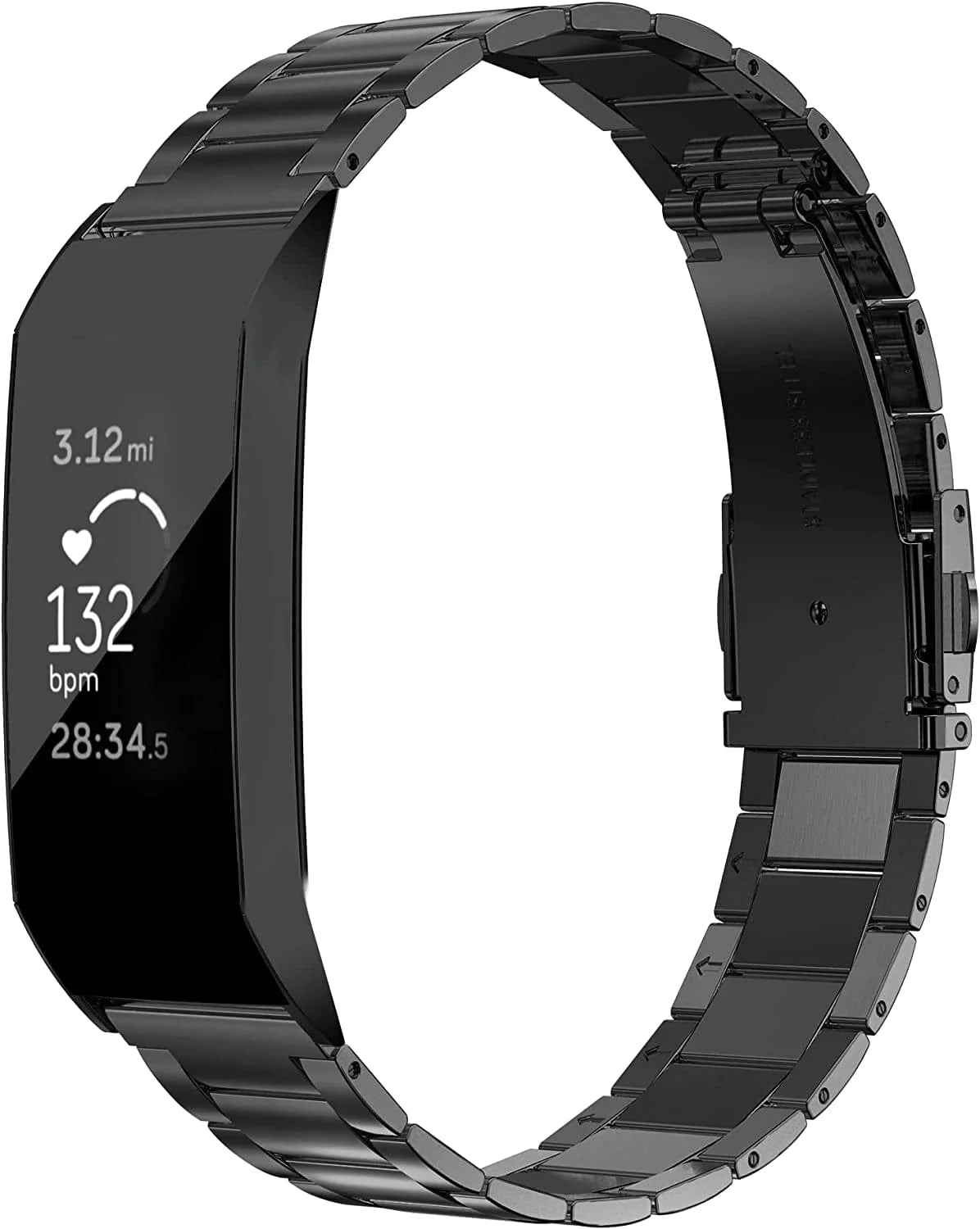 Wearlizer Stainless Steel Band Compatible for Fitbit Charge 3/Fitbit Charge 4/Charge 3 SE Bandswomen Men,Ultra-Thin Lightweight Replacement Strap Wristbands Accessories for Fitbit Charge 3 (Rosegold)