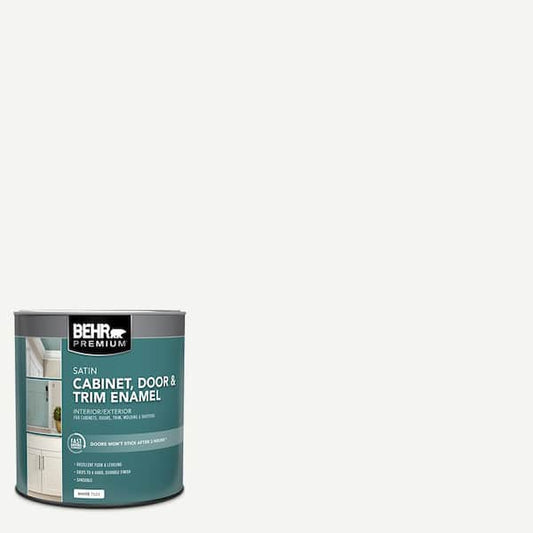 1 Quart Interior/Exterior Cabinet Door & Trim Paint, Satin White