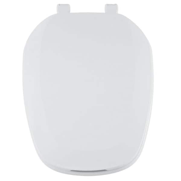 Toilet Seat Elongated Square Closed Front, White High Gloss