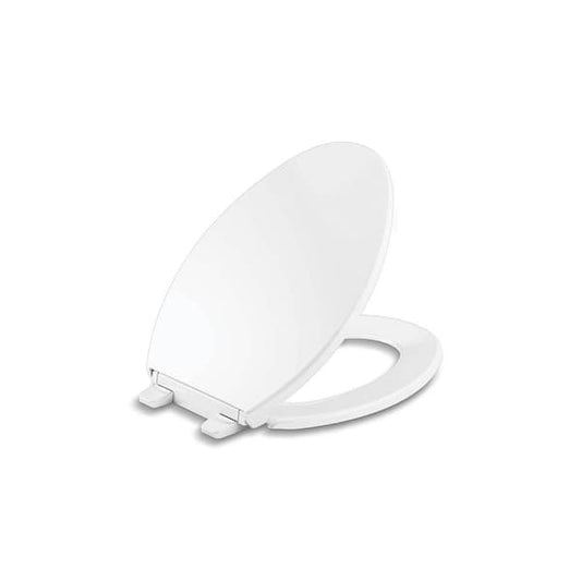 Elongated Closed Front Toilet Seat  Quick Release Hinges, White