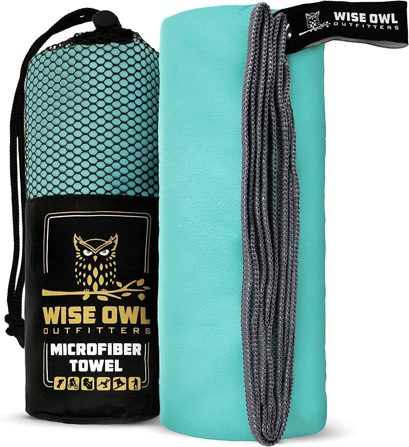 Wise Owl Outfitters Camping Travel Towel - Ultra Soft Compact Quick Dry Microfiber Fast Drying Fitness Beach Hiking Yoga Travel Sports Backpacking