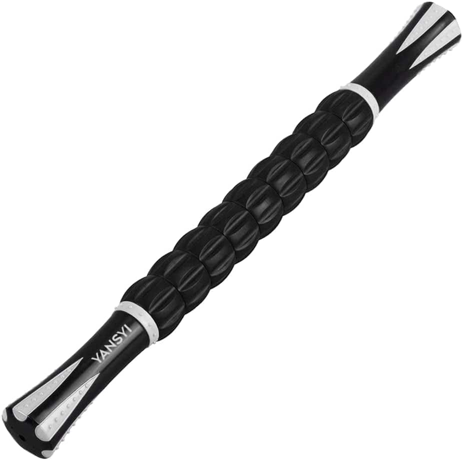 Yansyi Muscle Roller Stick for Athletes - Body Massage Roller Stick - Release Myofascial Trigger Points Reduce Muscle Soreness Tightness Leg Cramps & Back Pain for Physical Therapy & Recovery (Gray)