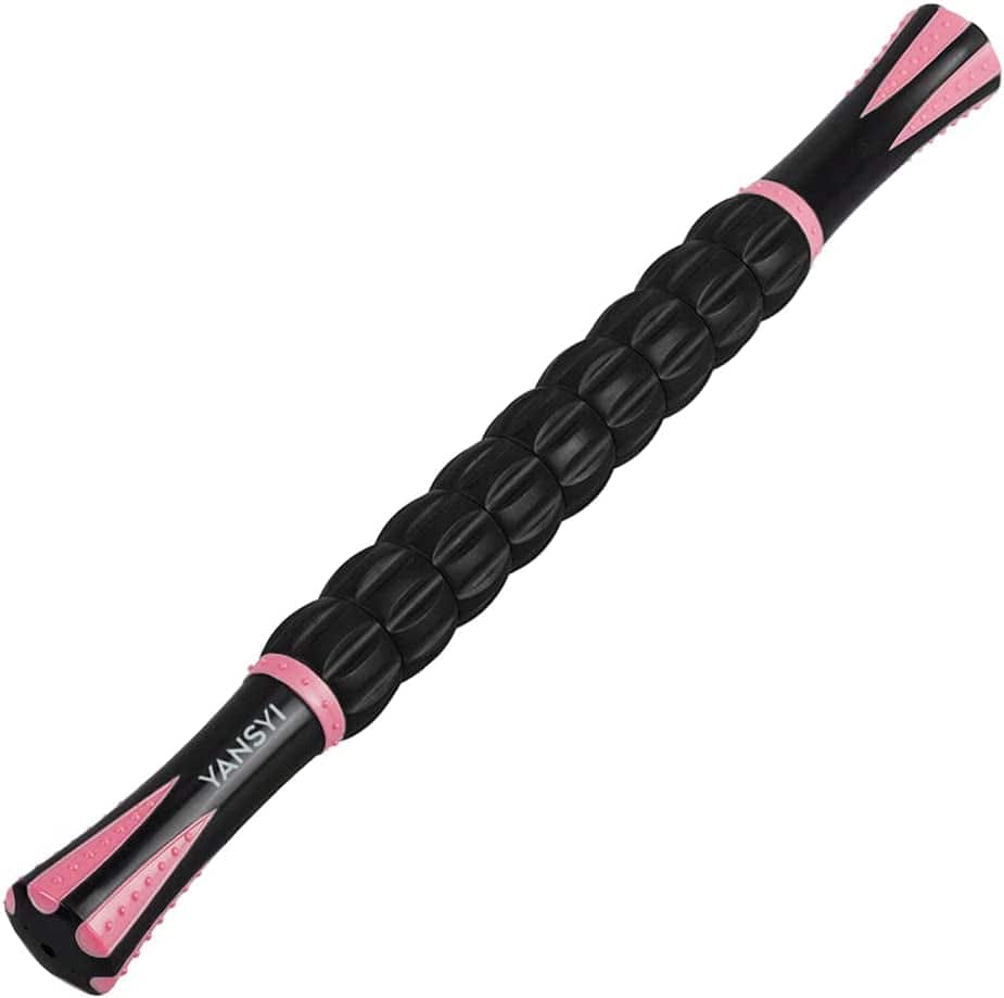 Yansyi Muscle Roller Stick for Athletes - Body Massage Roller Stick - Release Myofascial Trigger Points Reduce Muscle Soreness Tightness Leg Cramps & Back Pain for Physical Therapy & Recovery (Gray)