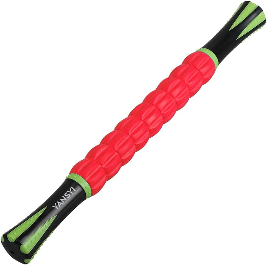Yansyi Muscle Roller Stick for Athletes - Body Massage Roller Stick - Release Myofascial Trigger Points Reduce Muscle Soreness Tightness Leg Cramps & Back Pain for Physical Therapy & Recovery (Gray)