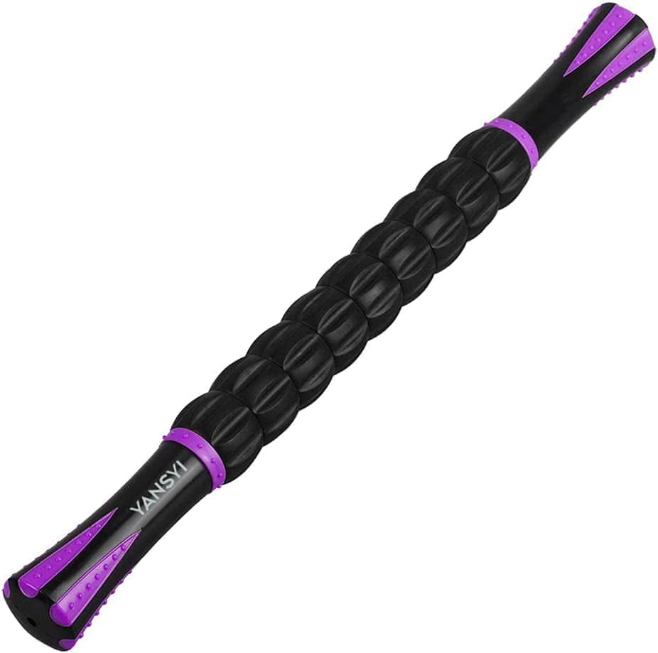 Yansyi Muscle Roller Stick for Athletes - Body Massage Roller Stick - Release Myofascial Trigger Points Reduce Muscle Soreness Tightness Leg Cramps & Back Pain for Physical Therapy & Recovery (Gray)