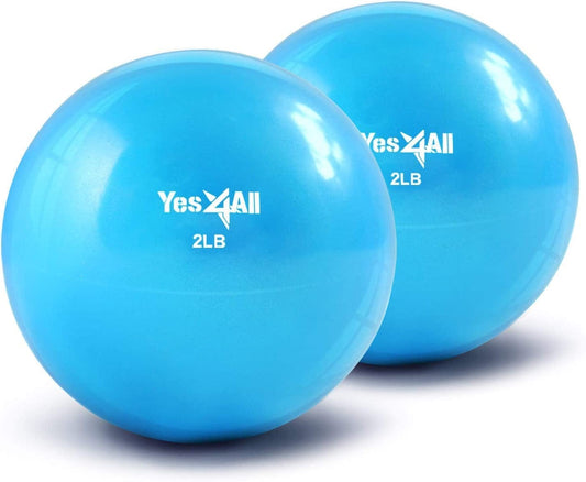 Yes4All Toning Ball (Marble/Diamond Grip/Smooth) - Soft Weighted Medicine Ball for Pilates, Yoga and Fitness