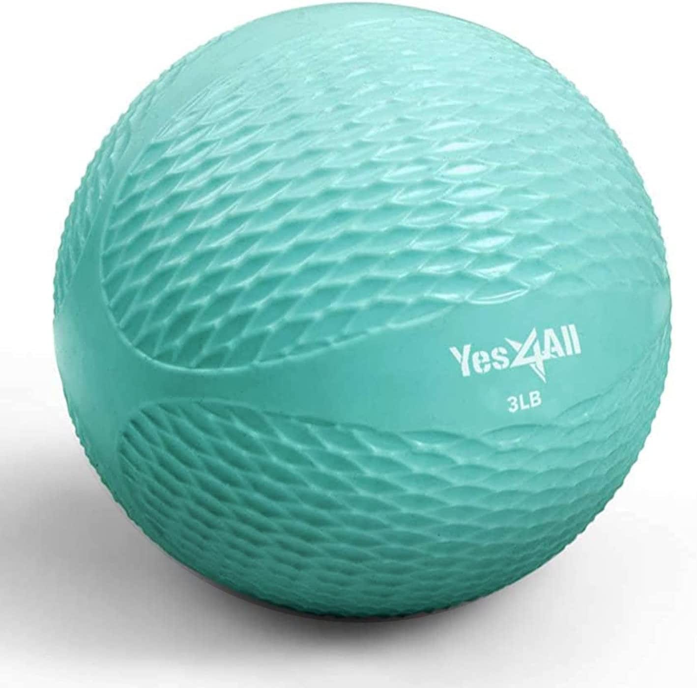 Yes4All Toning Ball (Marble/Diamond Grip/Smooth) - Soft Weighted Medicine Ball for Pilates, Yoga and Fitness