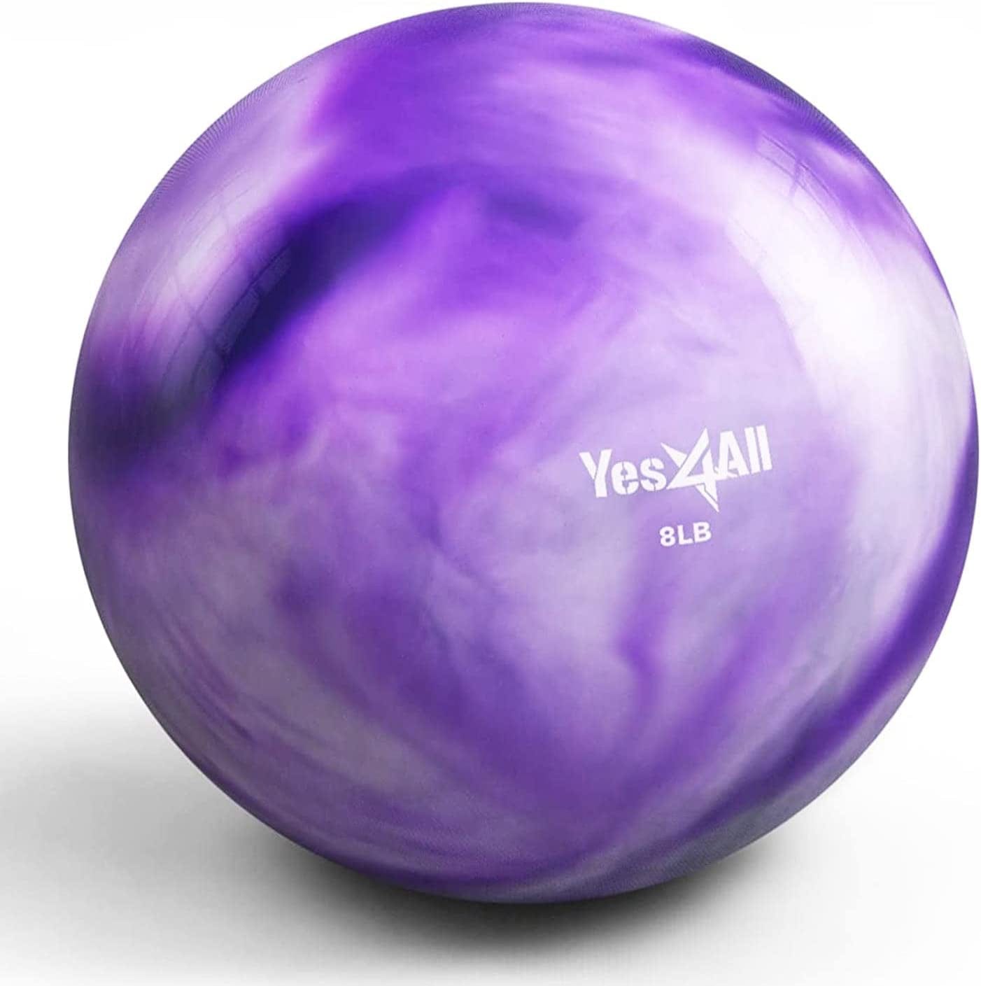 Yes4All Toning Ball (Marble/Diamond Grip/Smooth) - Soft Weighted Medicine Ball for Pilates, Yoga and Fitness