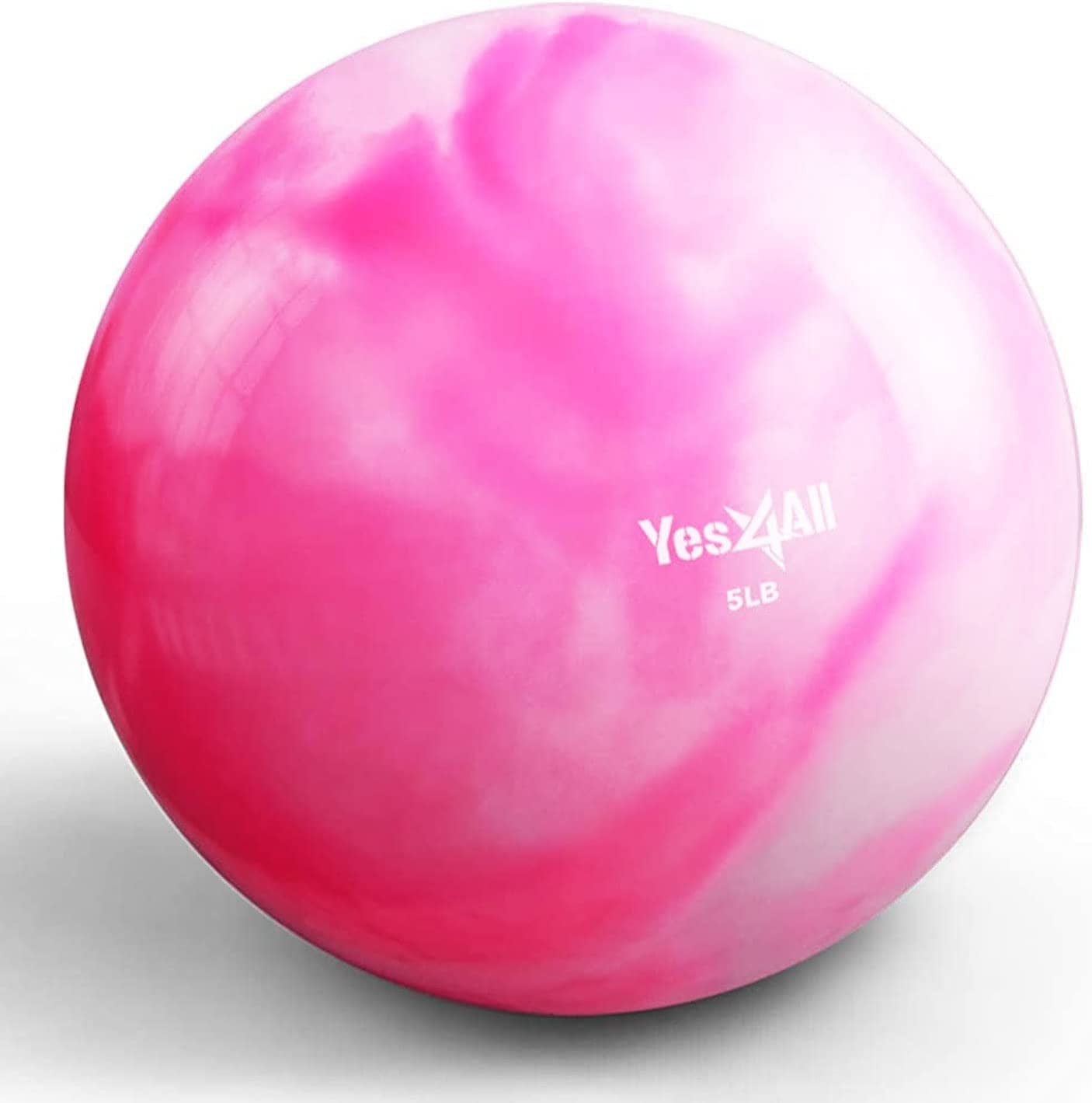 Yes4All Toning Ball (Marble/Diamond Grip/Smooth) - Soft Weighted Medicine Ball for Pilates, Yoga and Fitness