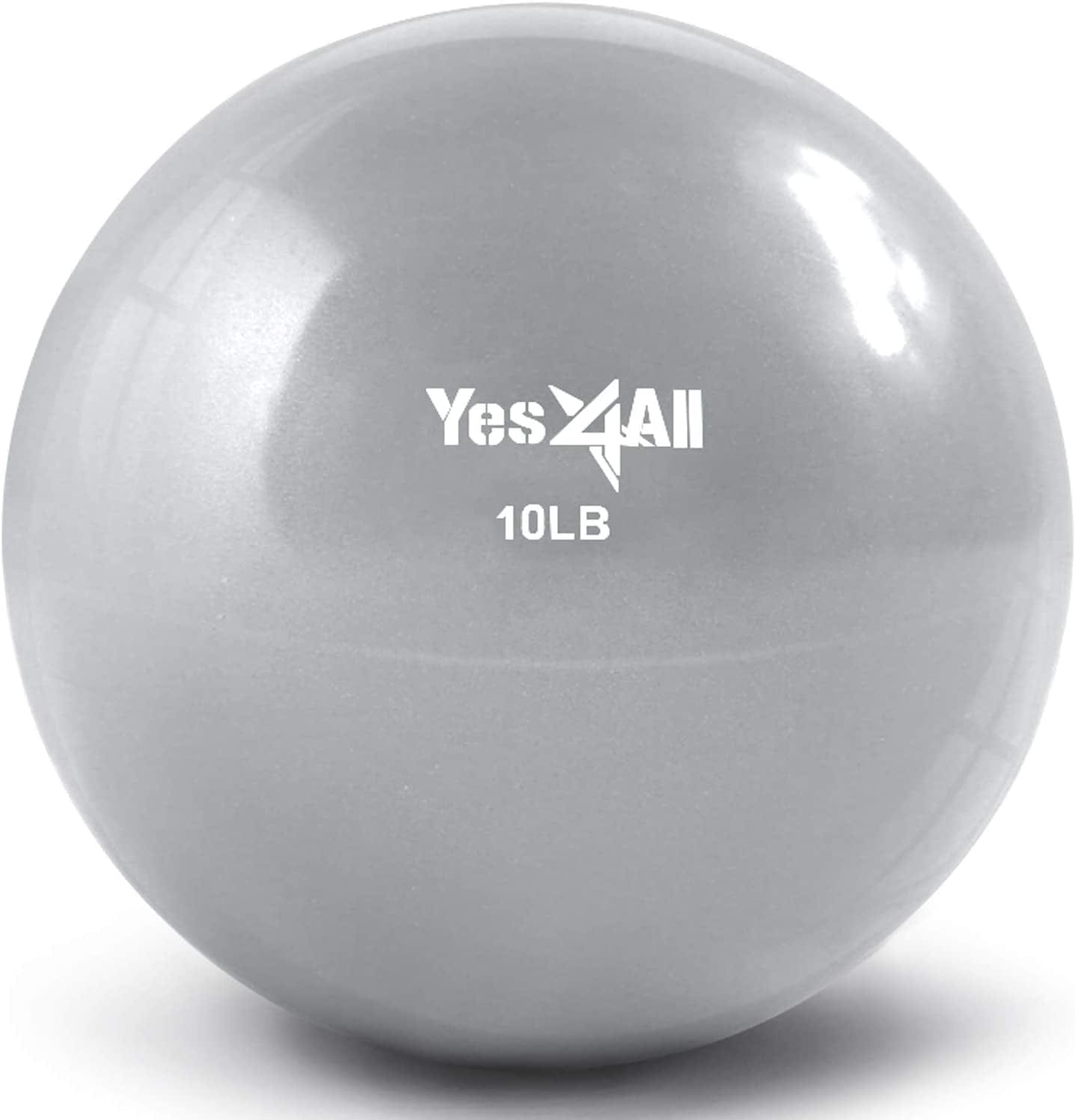 Yes4All Toning Ball (Marble/Diamond Grip/Smooth) - Soft Weighted Medicine Ball for Pilates, Yoga and Fitness