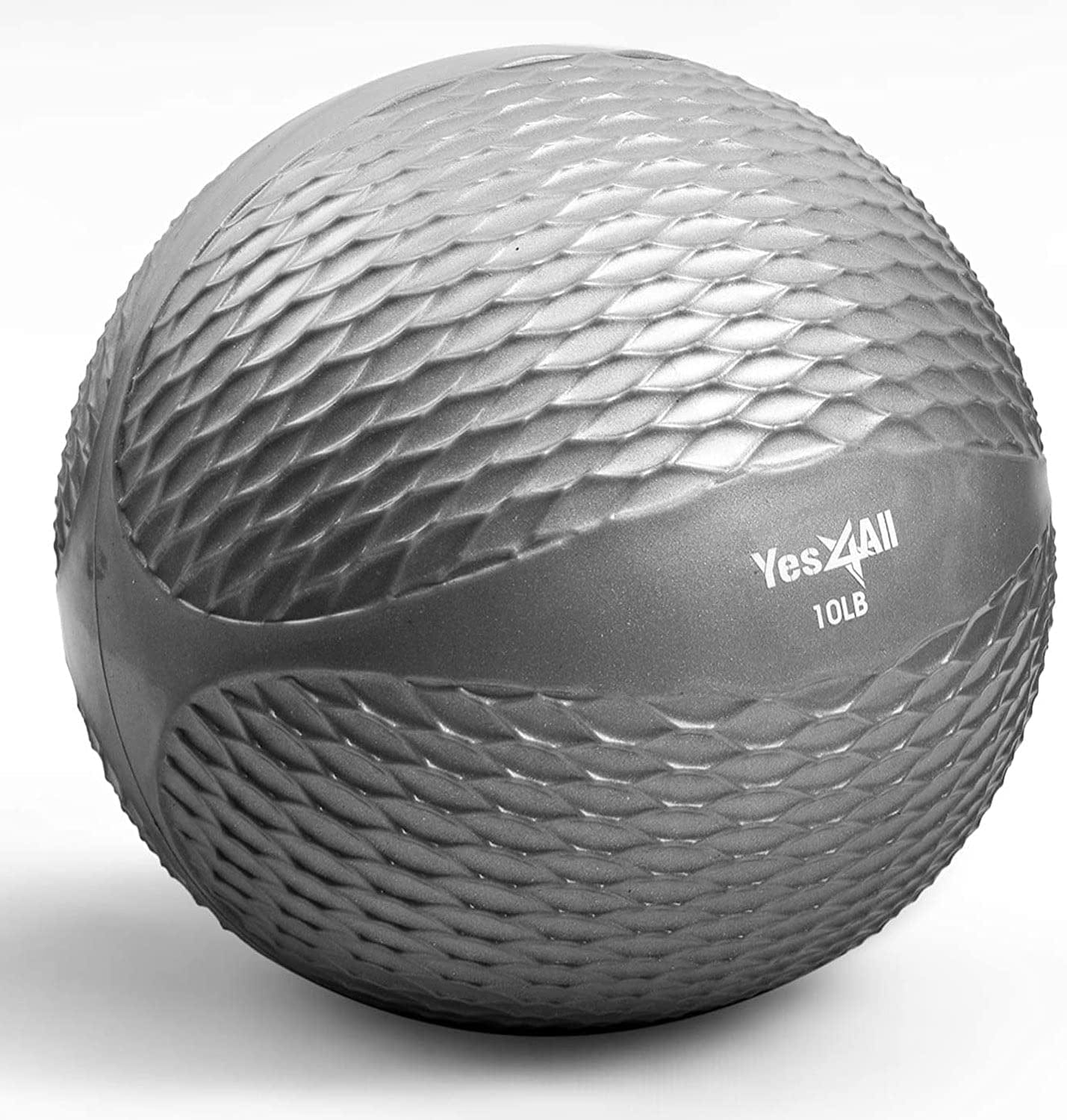 Yes4All Toning Ball (Marble/Diamond Grip/Smooth) - Soft Weighted Medicine Ball for Pilates, Yoga and Fitness