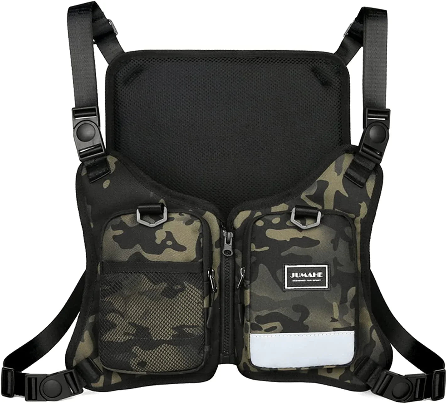 YEVHEV Running Backpack Vest Cell Phone and Accessories Holder Lightweight Pack for Walking Cycling (White)