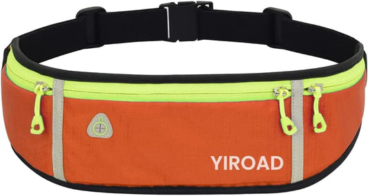 YIROAD Running Belt, Waterproof Fanny Pack for Women Men, Workout Running Waist Pack Bag with Foldable Water Bottle Holder, Adjustable Running Pouch Phone Holder Accessories for All Phones Iphone