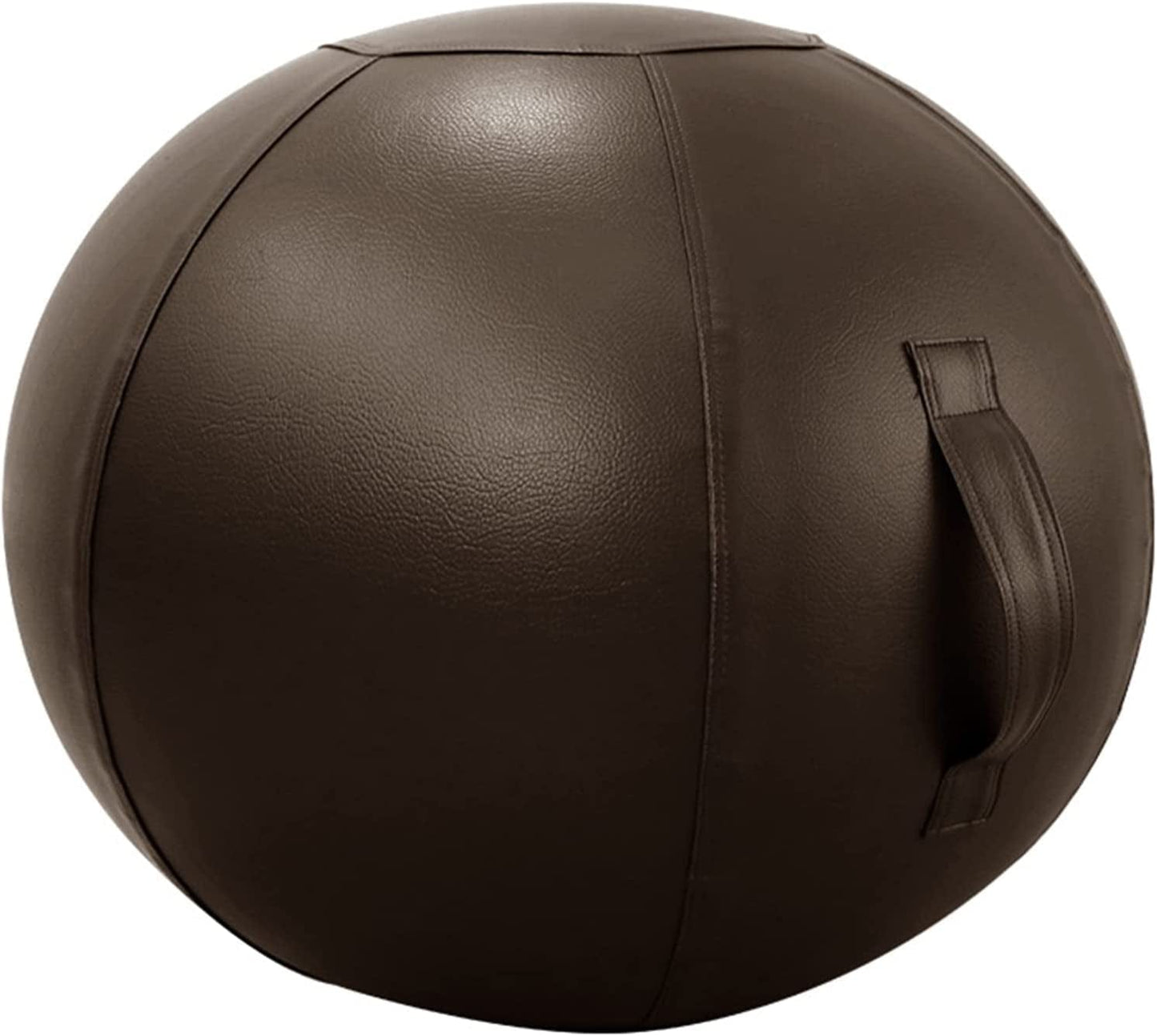 Yoga Ball Chair with Stability Ball Cover Pilates Exercise Ball Chair for Office and Desk Ergonomic Posture Exercise Ball Seat with Handle and Pump,Dark Brown,29.5In
