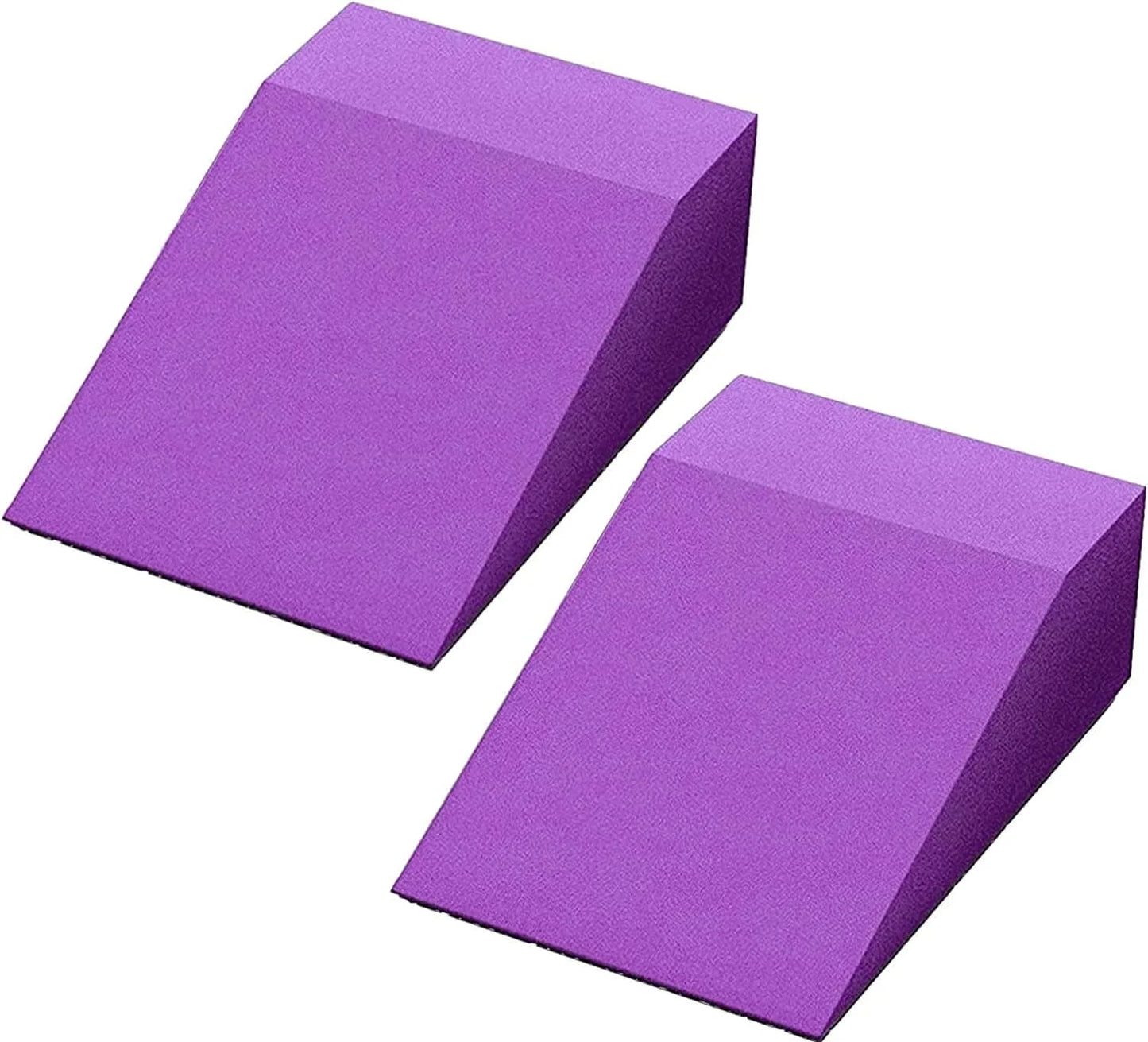 Yoga Foam Wedge Blocks (Pair) Soft Wrist Wedge, Supportive Foot Exercise Accessories, Calf Raise Block, Calf Stretcher, Balance, Pushup,Yoga Wrist Support, Pilates, Squat Wedge, EVA Riser Block