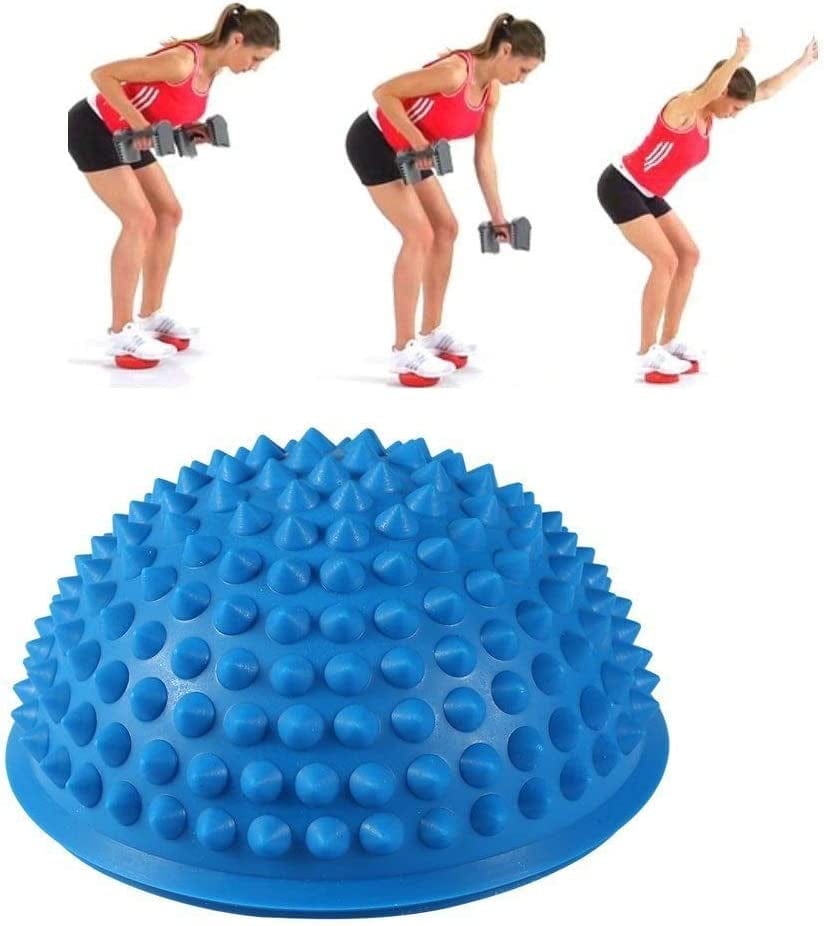 Zjchao 2 Pcs Yoga Half Ball Physical Fitness Appliance Exercise Balance Ball Massage Mat Exercise Stepping Stones Balance Pods Gym Yoga Pilates Ball