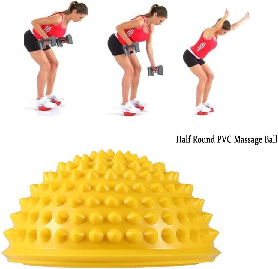 Zjchao 2 Pcs Yoga Half Ball Physical Fitness Appliance Exercise Balance Ball Massage Mat Exercise Stepping Stones Balance Pods Gym Yoga Pilates Ball